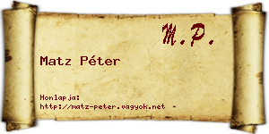 Matz Péter névjegykártya