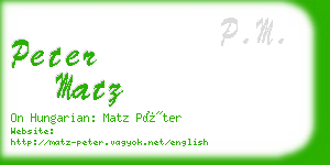 peter matz business card
